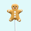Handmade Gingerbread Man Christmas cake pop with icing details.