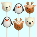Winter Wonderland Christmas cake pops featuring polar bears, penguins and reindeer
