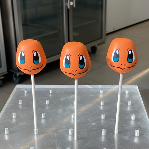 Blaze buddy creature cake pop with hand-sculpted 3D head.